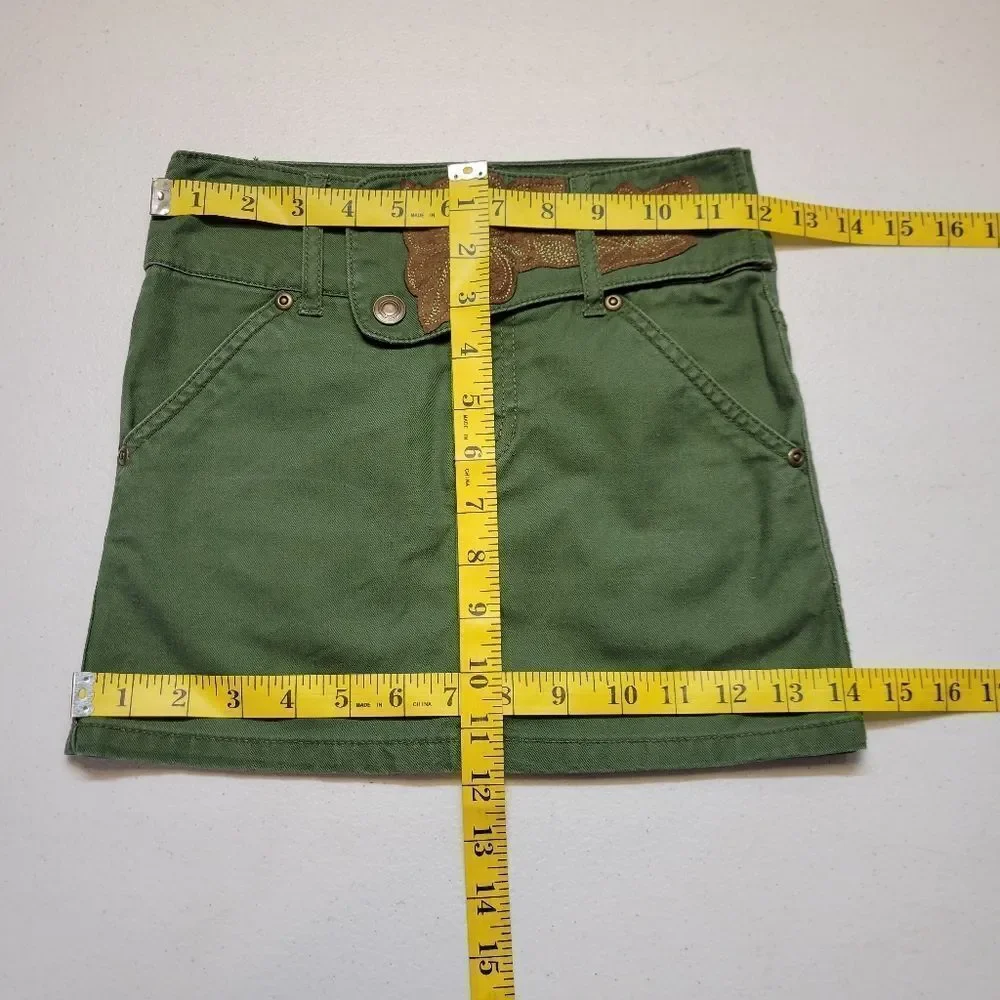 Mary Kate and Ashley Y2K Boho Green Embroidered Girls Skirt